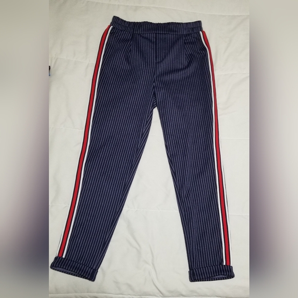 Ardene Pants - Ardene Navy Blue Pin Striped Pants Size Small